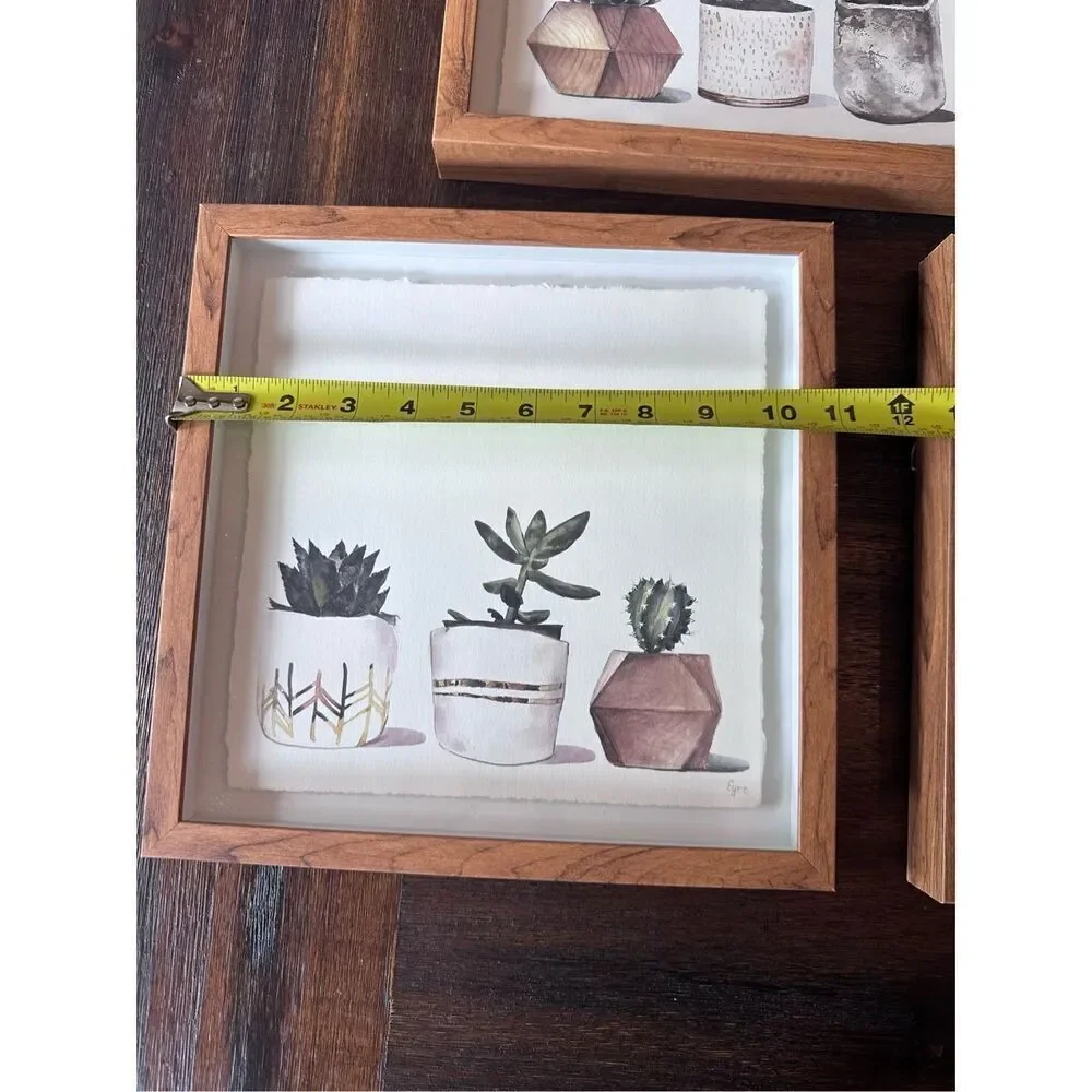 Set of 3 potted succulent prints